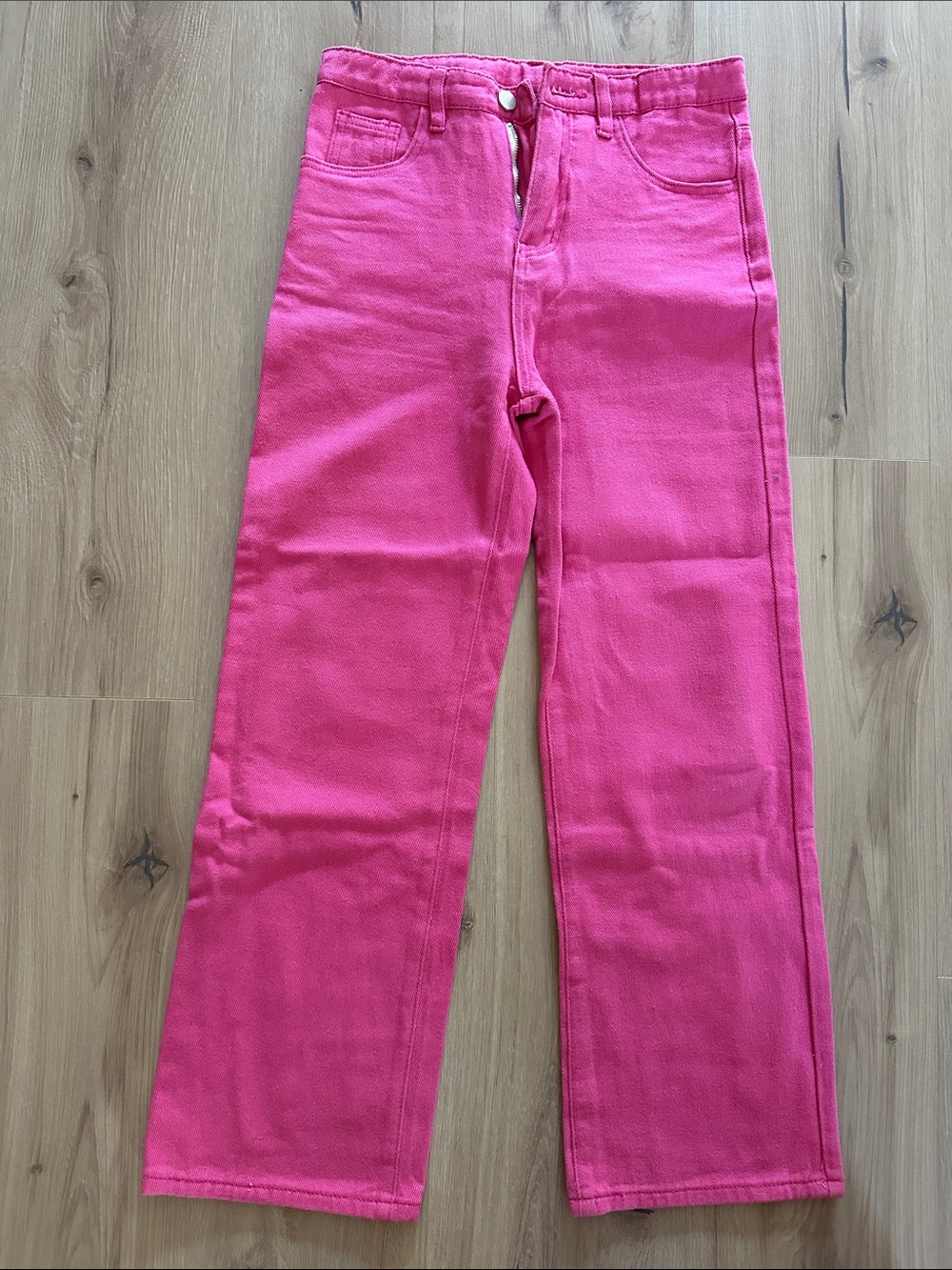 SHEIN Kids Hot Pink Straight-Leg Jeans
